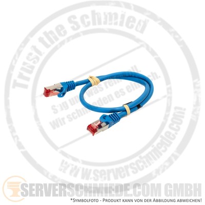 0,50m Cat.6a 2x RJ-45 LAN Network cable Kabel Patchkabel S/FTP blue