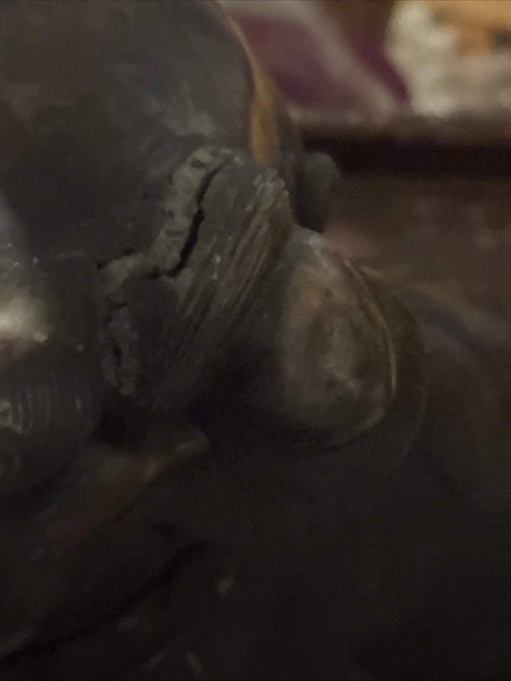 Quemador de incienso Foo Dog bronce Meiji 20 libras ojos de vidrio raros Foto 4 de 4