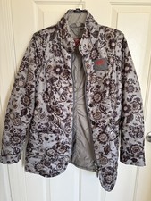Vintage Oilily Women’s XL Lavender Floral Gray Reversable Spring Fall Jacket