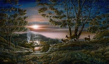 Terry Redlin Sharing The Sunset  Signed  And   Numbered W/ Cert Size 32"x18.5"