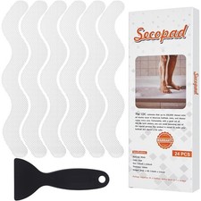 Anti Slip Shower Stickers, Adhesive Decals Safety Strips with Scraper