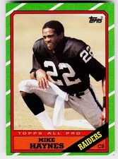 Mike Haynes, 1986 Topps, #73, Los Angeles Raiders,