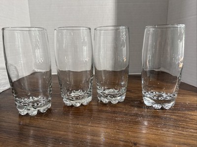 Set Of 4 Luigi Bormioli Style Glass Tumblers 6  Tall EUC