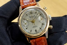 HANHART 39 mm CAL. 41 Flyback Chronograph gold plated 1950 Handaufzug Bicompax