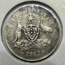 1912 Threepence Coin - Very Fine - Silver Predecimal George V
