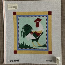 Handpainted Needlepoint Canvas Vintage Rooster Must Read Description