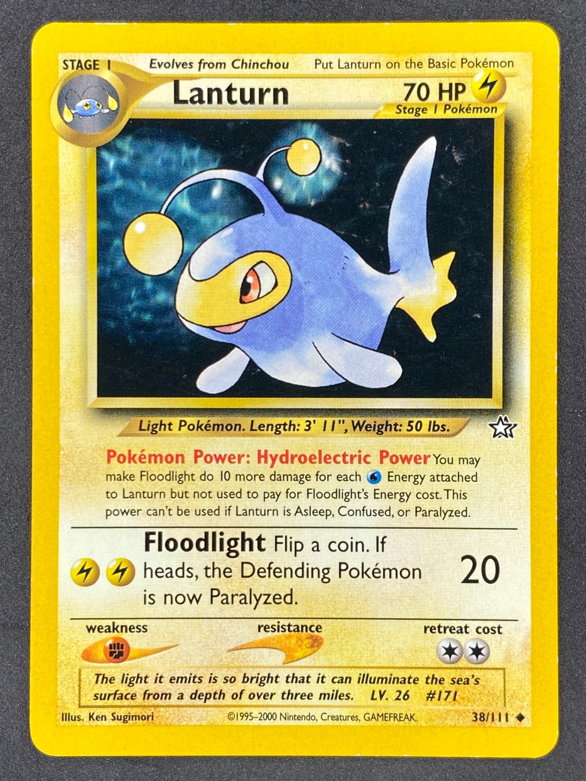 Pokémon Lanturn 38/111 N1 Neo Genesis Unlimited LP/NM