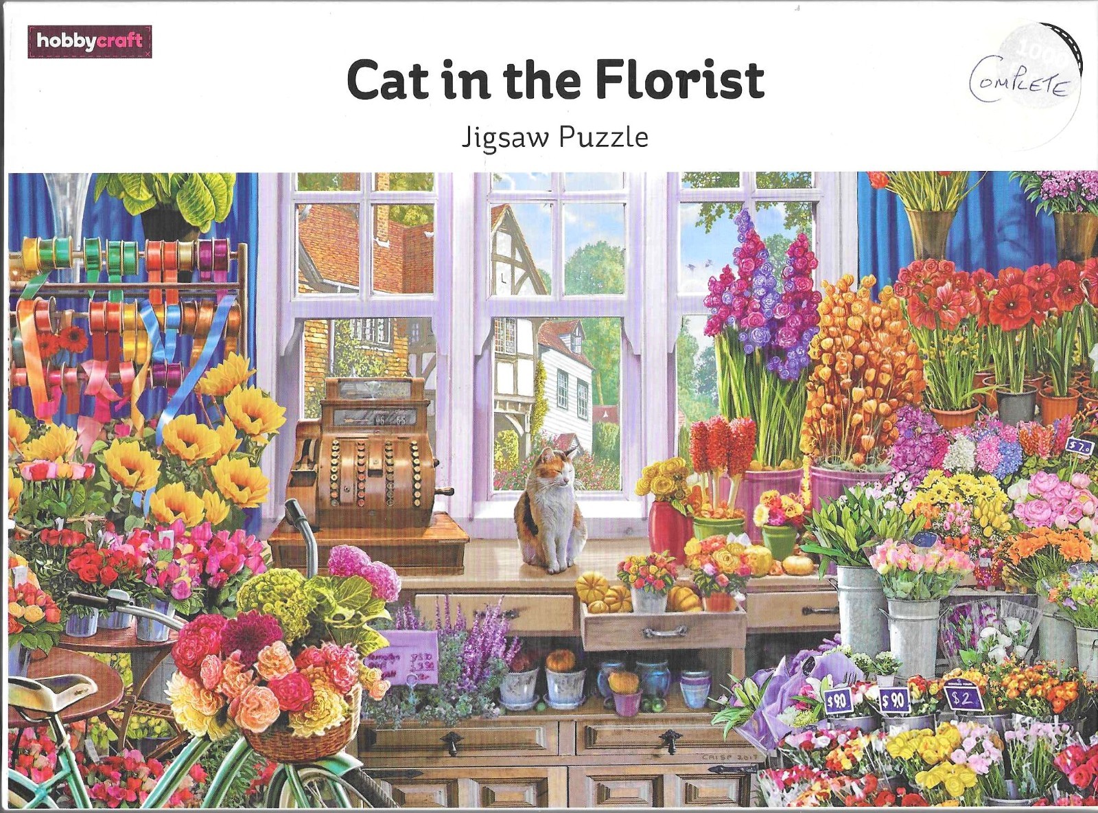 1000 Piece Jigsaw Puzzles Cat in the Florist Hobbycraft Age 14+ Floral Shop Used