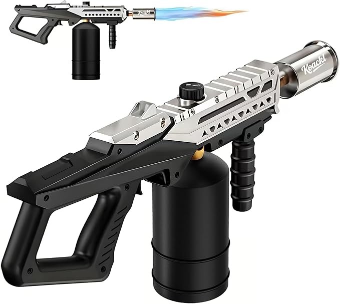 Powerful Propane Torch Gun, Kitchen Torch with Adjustable Flame, Flamethrower 