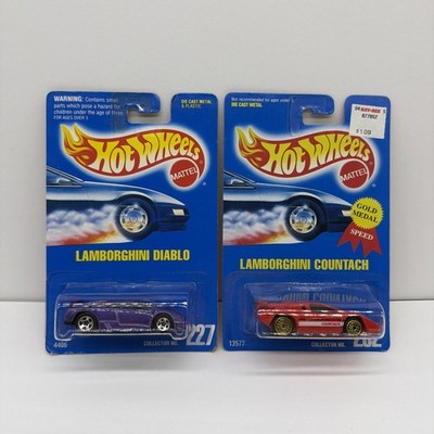 1991 Hot Wheels Lot Of 2 Lamborghini Collector Cars - Diablo & Countach