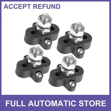 4pcs Bus Bar Junction Block M10 Single Stud Dual Power Insulated Terminal Stud