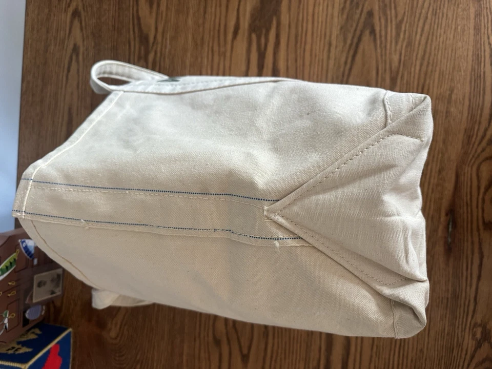 Vintage Coal Bag Heavy Duty XL Tote Utility Canvas White With Stenciling EUC - Image 4 of 4