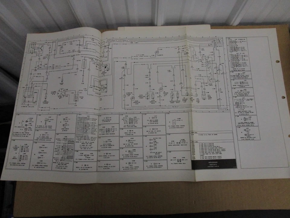 Mercury Cougar 1973 diagrama de cableado hoja esquemas manual de servicio Foto 3 de 3