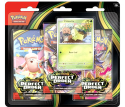 Pokemon TCG: Mega Evolution Perfect Order 3-Pack Blister (Chikorita Promo)