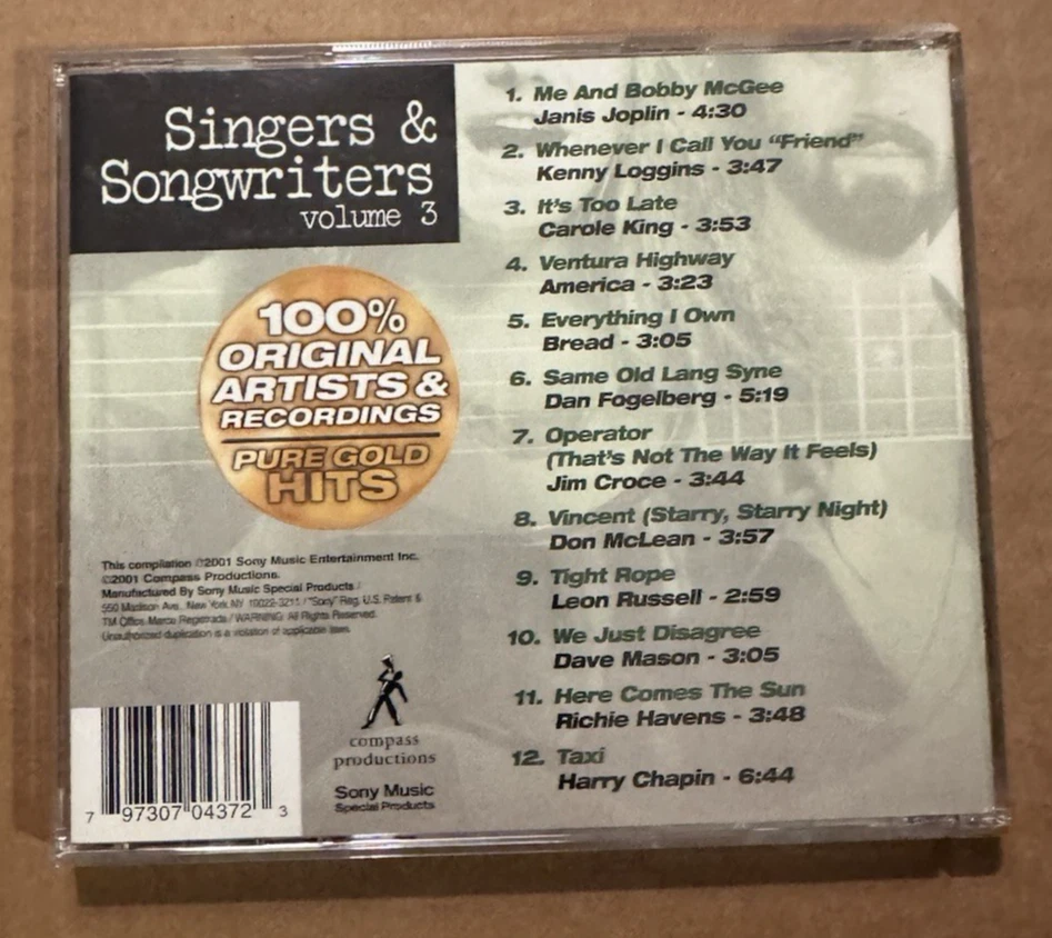 Singers & Songwriters: Volume 3 - CD - EXCELLENT CONDITION Foto 2 de 4