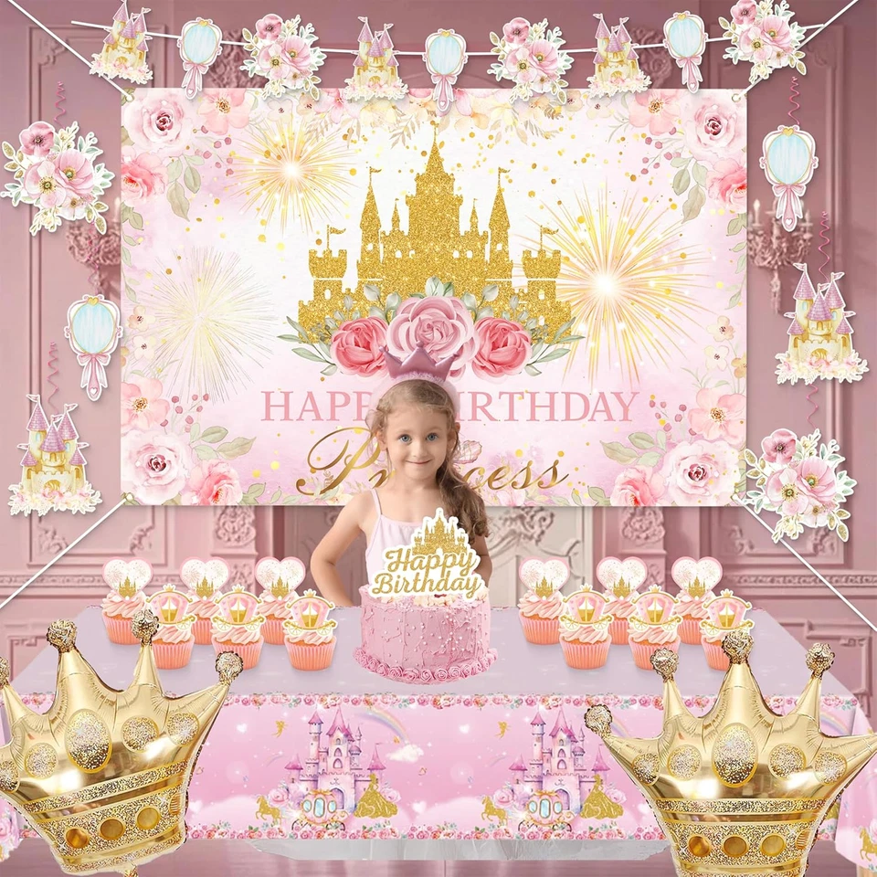 Decoraciones de Feliz Cumpleaños para Mujeres Hombres, Telón de Fondo de Cumpleaños, Globos Banner, Mesa Foto 3 de 4