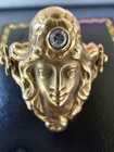 Goddess, Figural Nymph Mythical Vintage Handmade 14K Yellow Gold Ring w/Diamond — photo 6