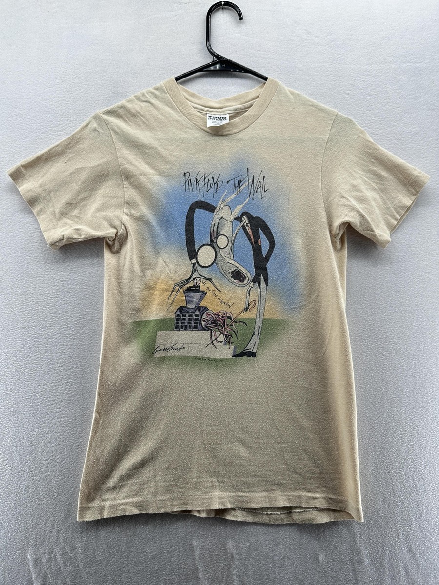 Vintage Pink Floyd The Wall Shirt Mens Medium Beige Graphic Tour 