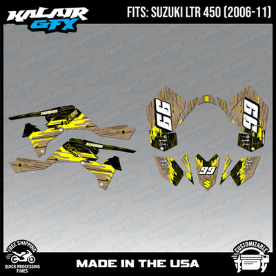 Graphics Kit for SUZUKI LTR450 (2006-2011) Fracture Series - Tan (16 MIL)
