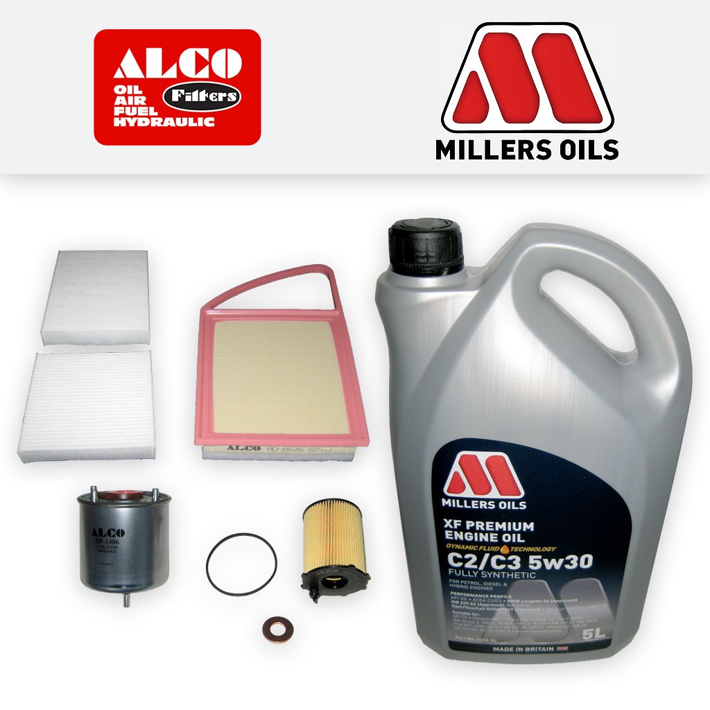 SERVICE KIT for PEUGEOT 208 1.6 HDI DV6C DV6D OIL AIR FUEL CABIN FILTERS +OIL