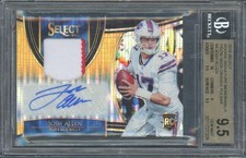 2018 Panini Select Josh Allen Orange Pulsar Rookie Patch Auto /23 BGS 9.5