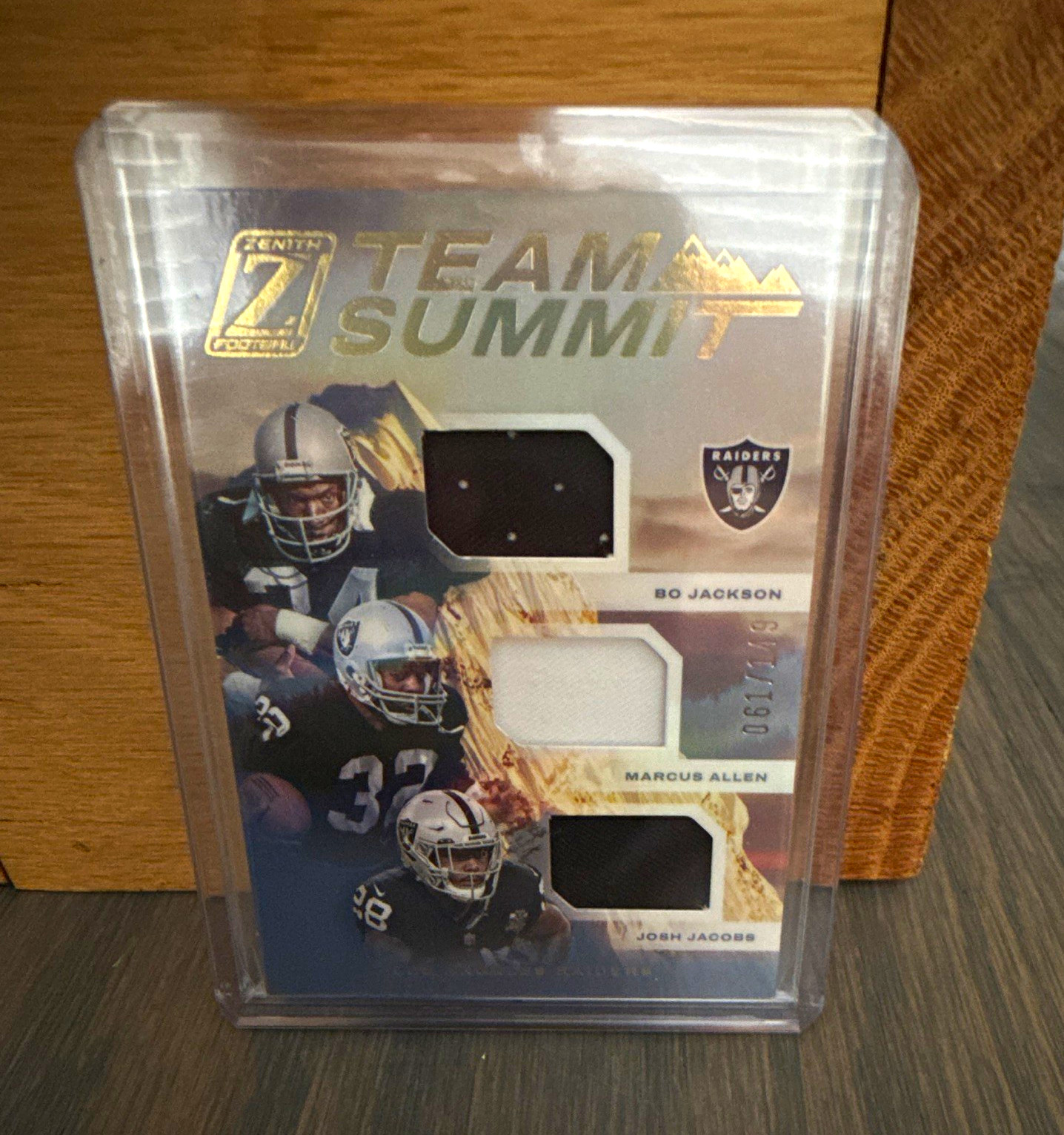 Panini 2021 Zenith Team Summit Relics TS-LR Bo Jackson Jacobs Allen Gold /10