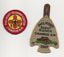 PHILMONT patch x 2 / STAFF ARROWHEAD & TRAINING CENTER - Boy Scout BSA G&W-T55