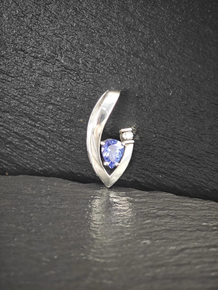 Colgante Scott Kay de plata de ley con diamantes de tanzanita de 1,88 quilates Foto 4 de 4