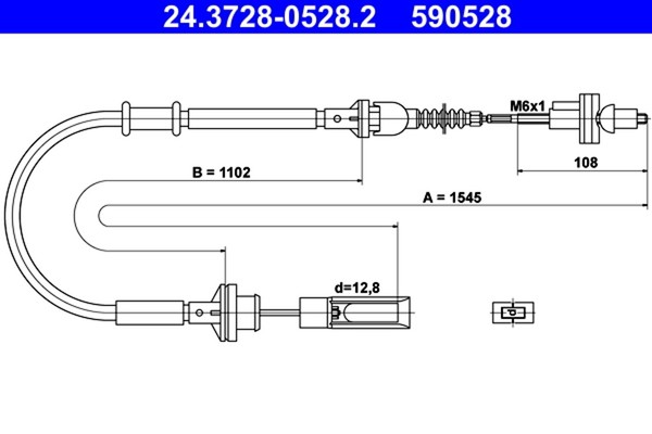 Kupplungsseil Kupplungszug ATE 24.3728-0528.2 FüR Brava Bravo Fiat Marea Weekend-image