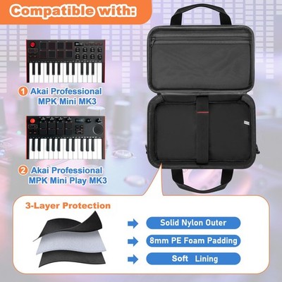 Akai Pro MIDI MPK mini mk3【専用ケース付き】 Carrying Case Compatible with Akai Professional MPK Mini MK3 / MPK