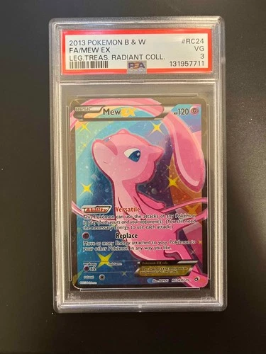 Pokémon Mew EX Legendary Treasures Radiant Full Art Holo RC24/RC25 PSA 3