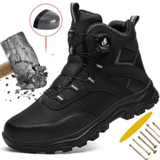 Mens Indestructible Work Boots Steel Toe Safety Shoes Waterproof Non Slip Boots