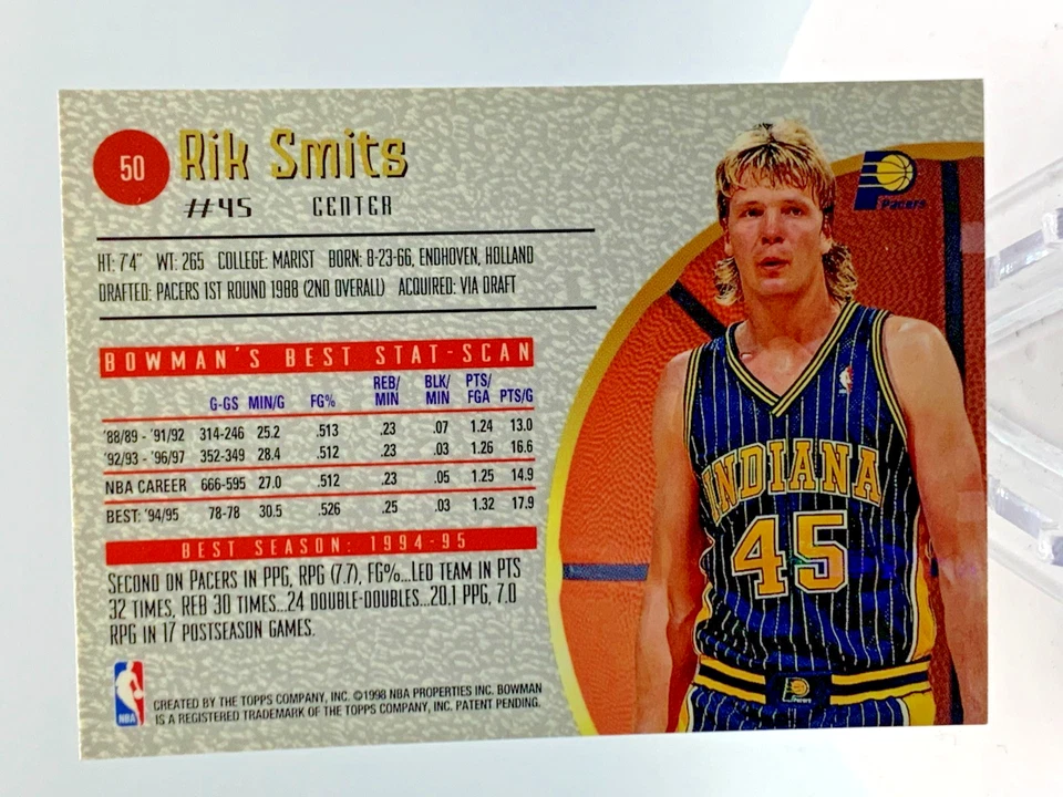 1997-98 Bowman's Best - Rik Smits #50 - Image 2 of 2