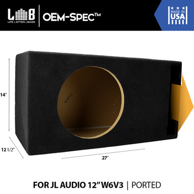 Fits JL Audio 12W6v3-D4 Subwoofer Vented/Ported ¾  MDF Sub Woofer Box Enclosure