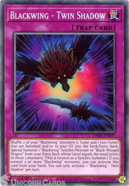 DABL-EN071 Blackwing - Twin Shadow :: Common 1st Edition Mint YuGiOh Card