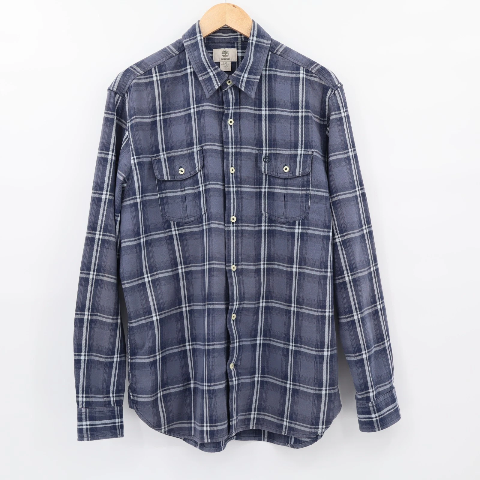 Timberland Men's Long-Sleeve Lightweight Flannel Shirt Sz L Hiking Outdoor