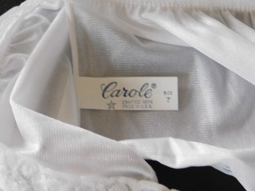 Carole Panties 100% Nylon Glossy Shiny Full-Cut Lacy Panty Brief #945 Size 7 - Picture 7 of 9