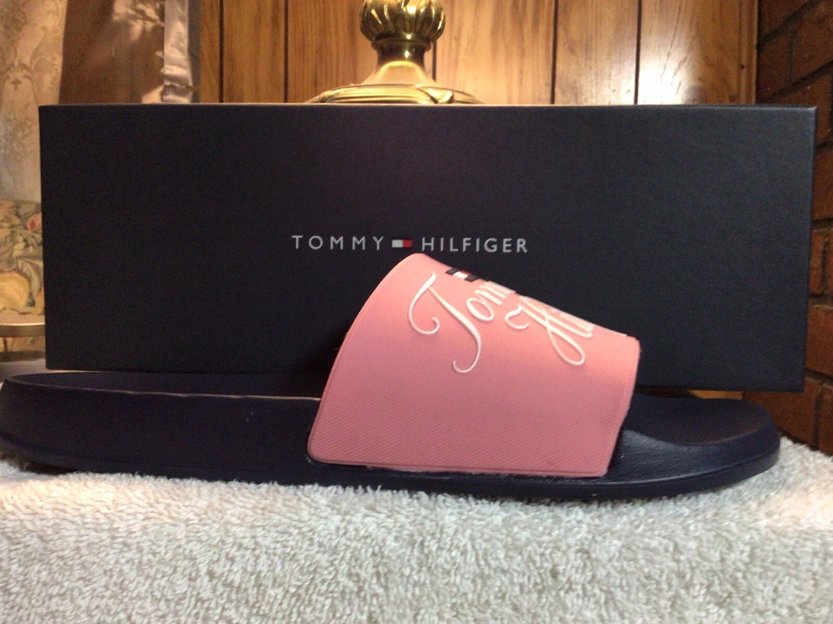 tommy hilfiger pink sliders