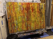 Gerhard Richter style Professional Painting 84”X62” (7 Foot) Abstract Modern XL