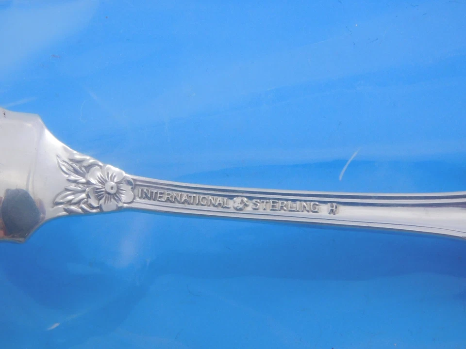 Wild Rose by International Sterling Silver Olive Spoon Ideal 5 5/8" Custom Made - Image 4 of 4
