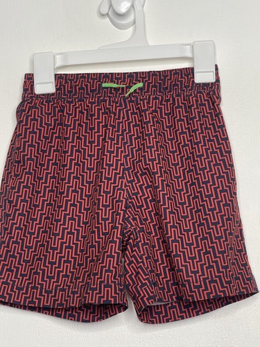 Crewcuts Swim Trunks Boys Size 6 Mesh Lined Drawstring Orange Black Beach Pool - Picture 3 of 5