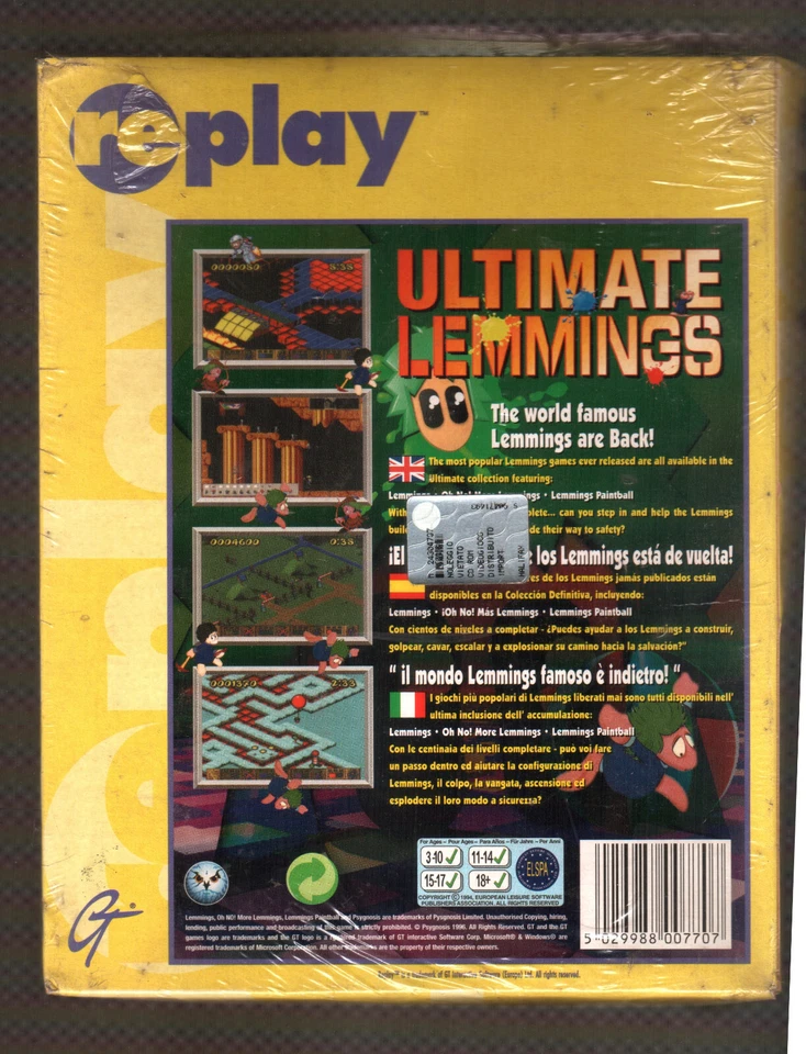 Ultimate Lemmings PC CD-Rom Con Scatola Di Cartone - Immagine 2 di 4