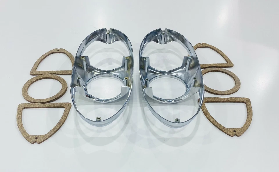 Biseles de luz trasera con juntas - par - nuevo .se adapta a Chevrolet Bel Air 210 150 1953 Foto 2 de 2