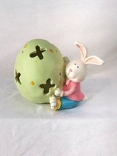 New Easter Decoration Figure 5.5x4.5 inchs Resin Sitting Bunny With Egg
