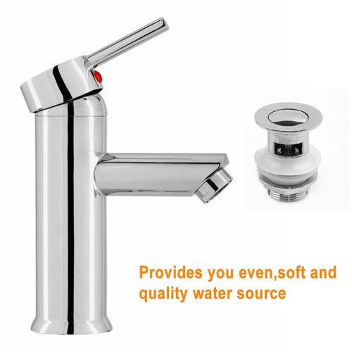Modern Waterfall Bathroom Tap Basin Sink Mono Mixer Chrome Cloakroom + Waste - Picture 6 of 12