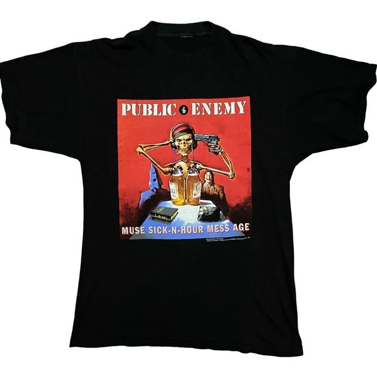 PUBLIC ENEMY vintage 1994 rap tee hip hop flavor flav chuck d rap NYC LG  t-shirt