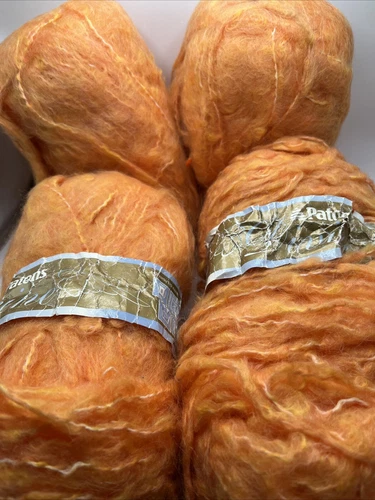 Yarn Acrylic Mohair Blend Orange For  Fall! 4 Balls