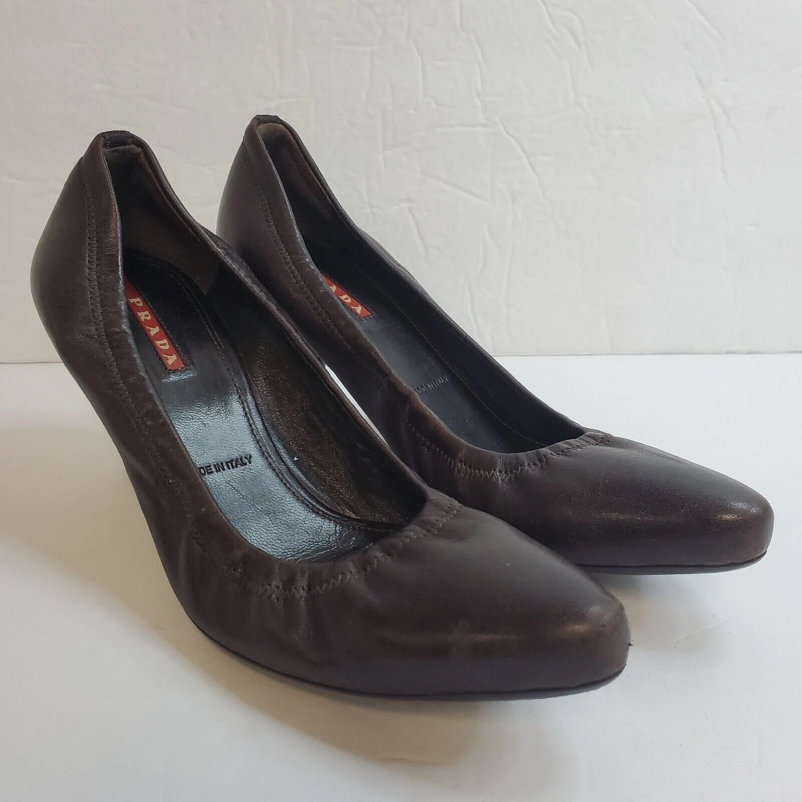 Prada decolte donna pelle a punta taglia 36 IT 6 US Forest Academia Office