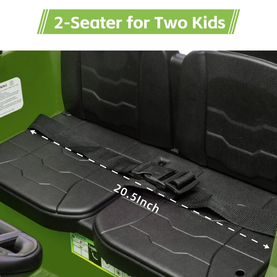 Зеленые игрушки для езды 24 В для больших детей 2-местные автомобили с пультом дистанционного управления MP3 - Изображение 3 из 4