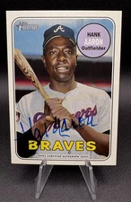 2018 Topps Heritage - Real One Autographs Hank Aaron #ROA-HA (AU) Braves Auto 🔥